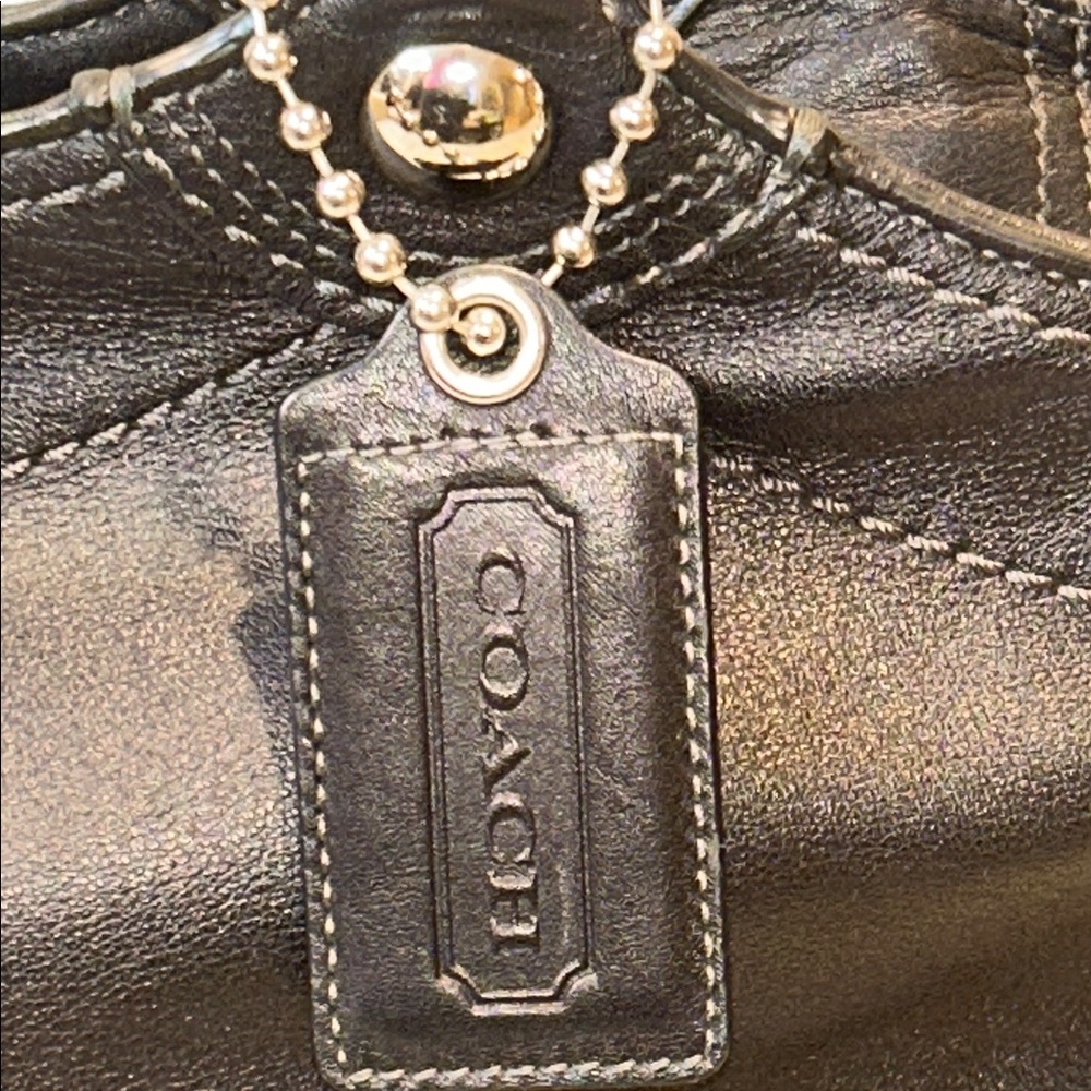 Coach Legacy Stripe Bleeker Black Leather Tote - Picture 8 of 17